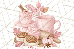 Pink Autumn Bakery Clipart PNG Product Image 2