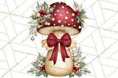 Christmas Mushroom Clipart PNG Product Image 2