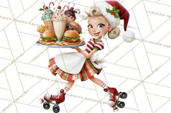 1950s Vintage Christmas Clipart Retro Soda Fountain Clip Art Product Image 3
