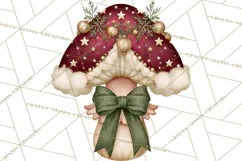 Christmas Mushroom Clipart PNG Product Image 3