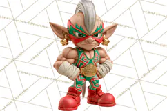 Christmas Wrestling Clipart PNG, Santa Wrestlers Product Image 3