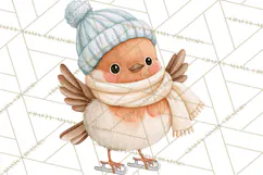 Winter Skating World Animals PNG Product Image 4