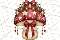 Christmas Mushroom Clipart PNG Product Image 4
