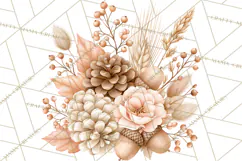Fall Harvest Florals Clipart PNG, Autumn Floral Designs Product Image 4