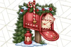 Christmas Camper Clipart PNG Vintage Holiday Camping Product Image 3