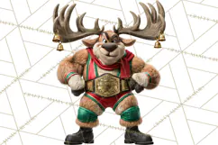 Christmas Wrestling Clipart PNG, Santa Wrestlers Product Image 4