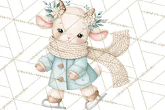 Winter Skating World Animals PNG Product Image 3