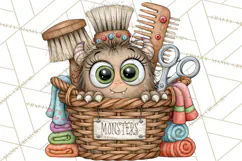 Monster Pet Groomers Halloween Clipart PNG Product Image 3