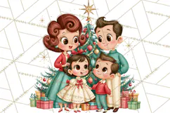 Atomic Age Christmas Clipart PNG, Retro 1950's Winter Decor Product Image 3