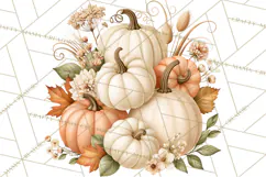 Fall Harvest Florals Clipart PNG, Autumn Floral Designs Product Image 3