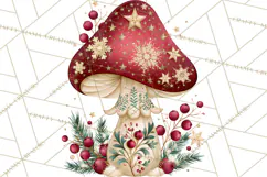 Christmas Mushroom Clipart PNG Product Image 3