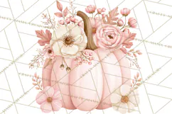 Pink Autumn Cottage Clipart PNG Product Image 3