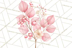 Pink Autumn Cottage Clipart PNG Product Image 5