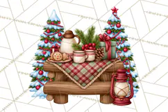 Christmas Camper Clipart PNG Vintage Holiday Camping Product Image 4