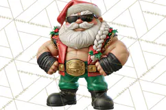 Christmas Wrestling Clipart PNG, Santa Wrestlers Product Image 5