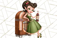 1950s Vintage Christmas Clipart Retro Soda Fountain Clip Art Product Image 5