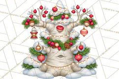 Christmas Camper Clipart PNG Vintage Holiday Camping Product Image 5