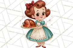 Atomic Age Christmas Clipart PNG, Retro 1950's Winter Decor Product Image 2