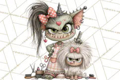Monster Pet Groomers Halloween Clipart PNG Product Image 2