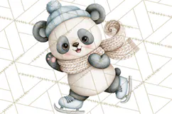 Winter Skating World Animals PNG Product Image 2