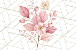 Pink Autumn Cottage Clipart PNG Product Image 2