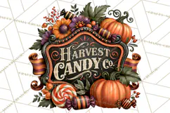 Retro Halloween Candy Shop Clipart PNG Product Image 2