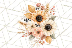 Fall Harvest Florals Clipart PNG, Autumn Floral Designs Product Image 2