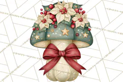 Christmas Mushroom Clipart PNG Product Image 3