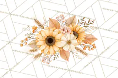 Fall Harvest Florals Clipart PNG, Autumn Floral Designs Product Image 3