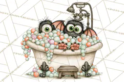 Monster Pet Groomers Halloween Clipart PNG Product Image 3