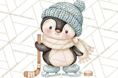 Winter Skating World Animals PNG Product Image 3