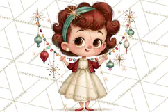 Atomic Age Christmas Clipart PNG, Retro 1950's Winter Decor Product Image 3