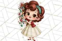 Atomic Age Christmas Clipart PNG, Retro 1950's Winter Decor Product Image 4
