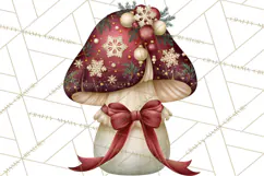 Christmas Mushroom Clipart PNG Product Image 4