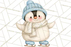 Winter Skating World Animals PNG Product Image 4