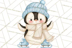 Winter Skating World Animals PNG Product Image 5