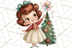Atomic Age Christmas Clipart PNG, Retro 1950's Winter Decor Product Image 5