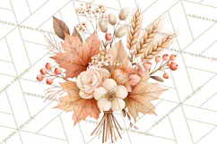 Fall Harvest Florals Clipart PNG, Autumn Floral Designs Product Image 5