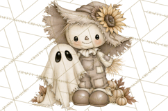 Frayed Fall Scarecrows PNG, Halloween Clipart Product Image 5