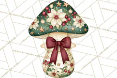 Christmas Mushroom Clipart PNG Product Image 5