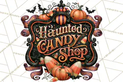 Retro Halloween Candy Shop Clipart PNG Product Image 2