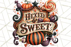 Retro Halloween Candy Shop Clipart PNG Product Image 3