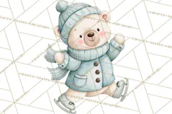 Winter Skating World Animals PNG Product Image 3