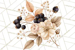 Fall Harvest Florals Clipart PNG, Autumn Floral Designs Product Image 3