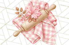 Pink Autumn Bakery Clipart PNG Product Image 4