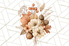 Fall Harvest Florals Clipart PNG, Autumn Floral Designs Product Image 4