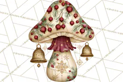 Christmas Mushroom Clipart PNG Product Image 5