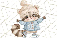 Winter Skating World Animals PNG Product Image 5