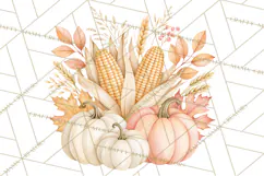 Fall Harvest Florals Clipart PNG, Autumn Floral Designs Product Image 5