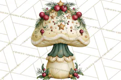Christmas Mushroom Clipart PNG Product Image 2